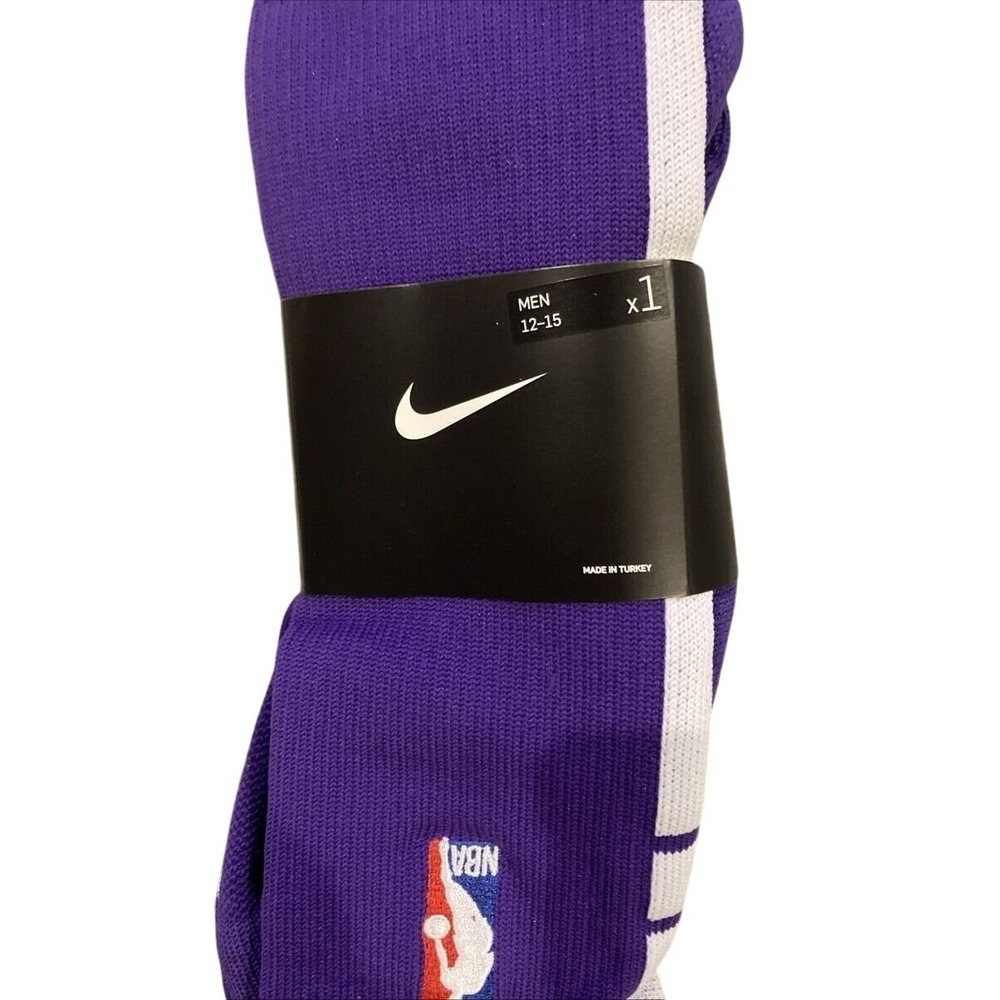 Nike NBA Authentic Basketball Jordan Socks Purple Mens Size 12-15 Large Crew New